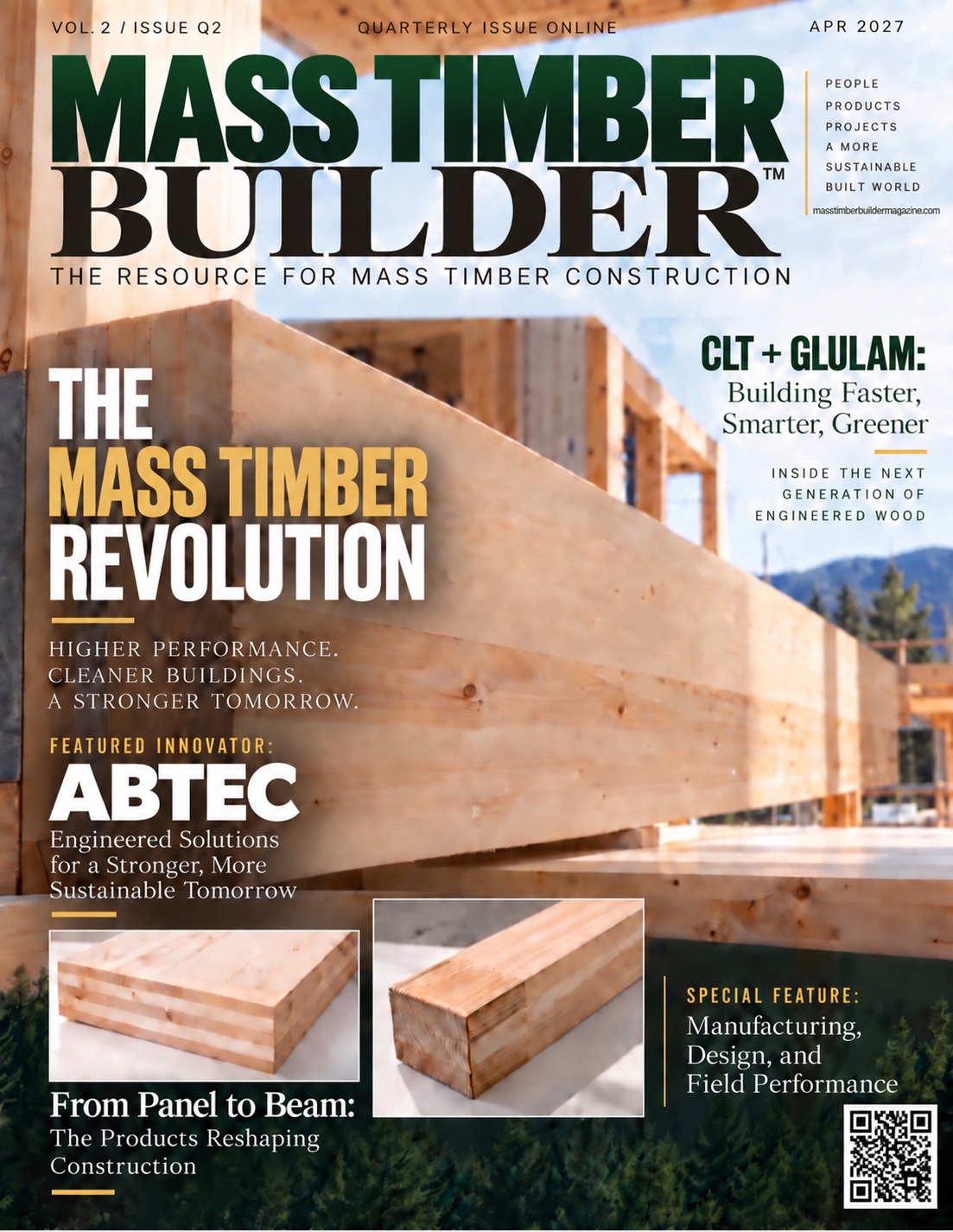 April 2027 cover featuring CLT and glulam